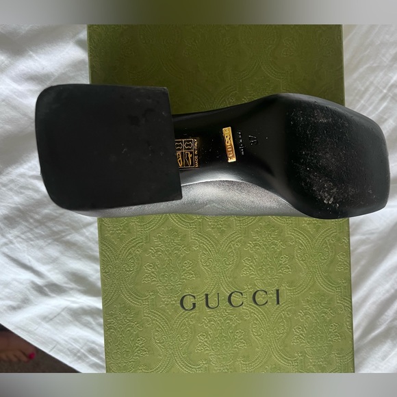 leather gucci shoes malaga kid size 37 (US size 7) worn once - Picture 3 of 6